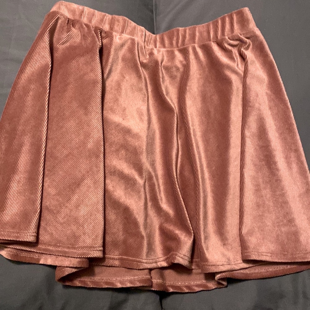 pink velvet skirt